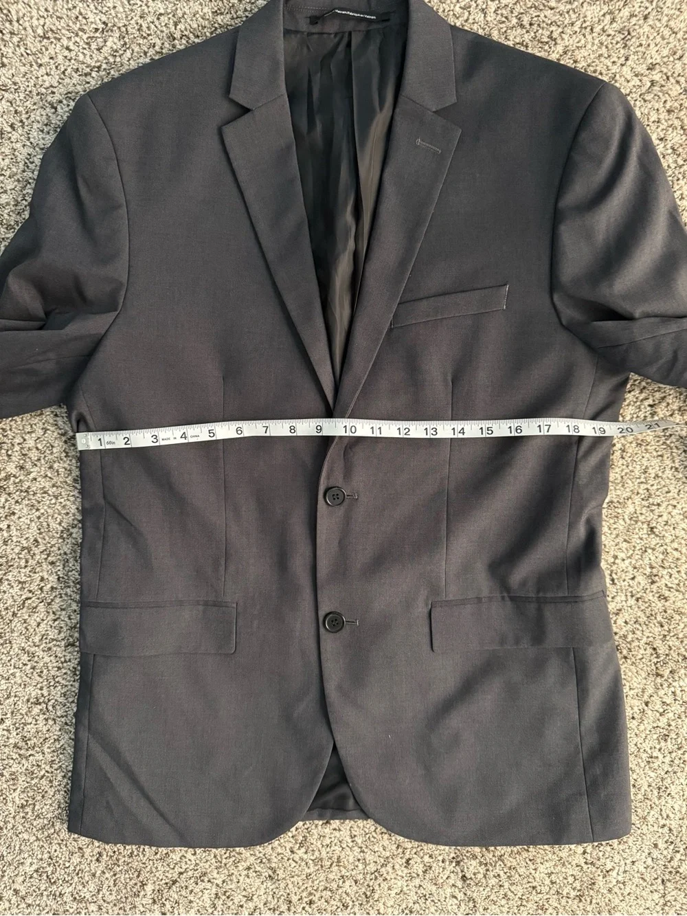 H&M Men's Light Gray Two-Button Slim Fit Blazer